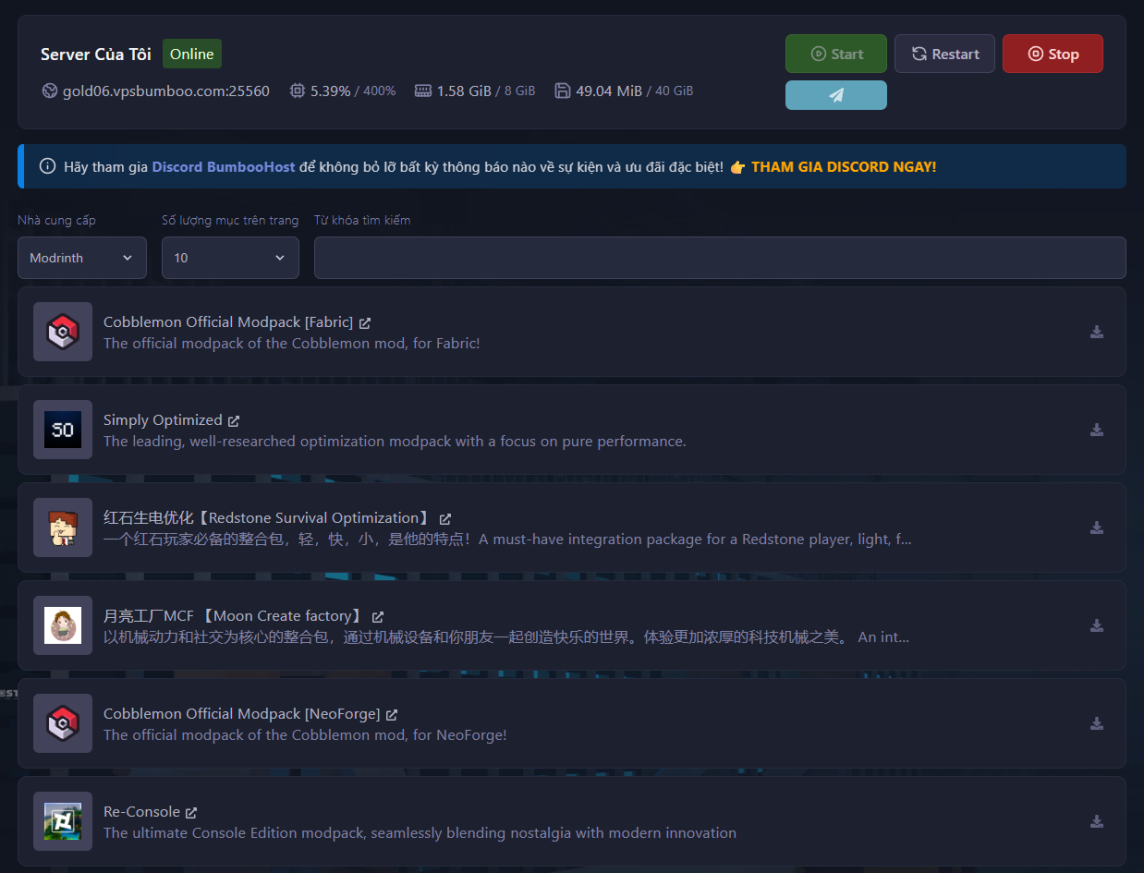 Modpacks Preview